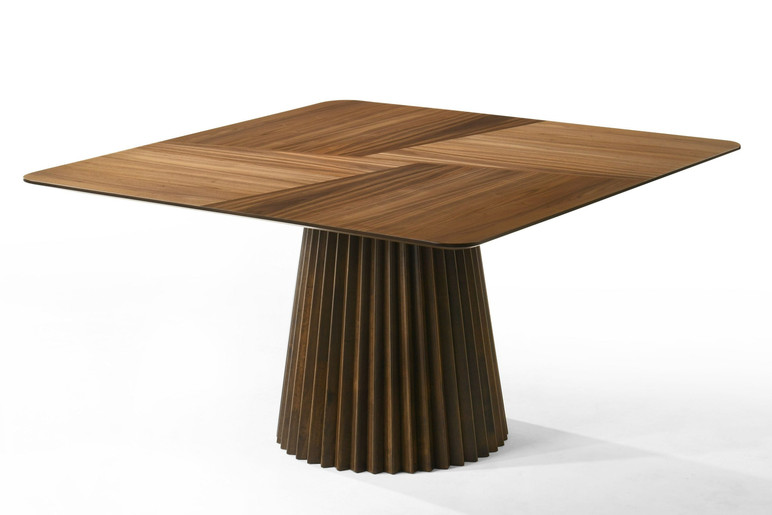 Pratt Mid-Century Modern Walnut Square Dining Table