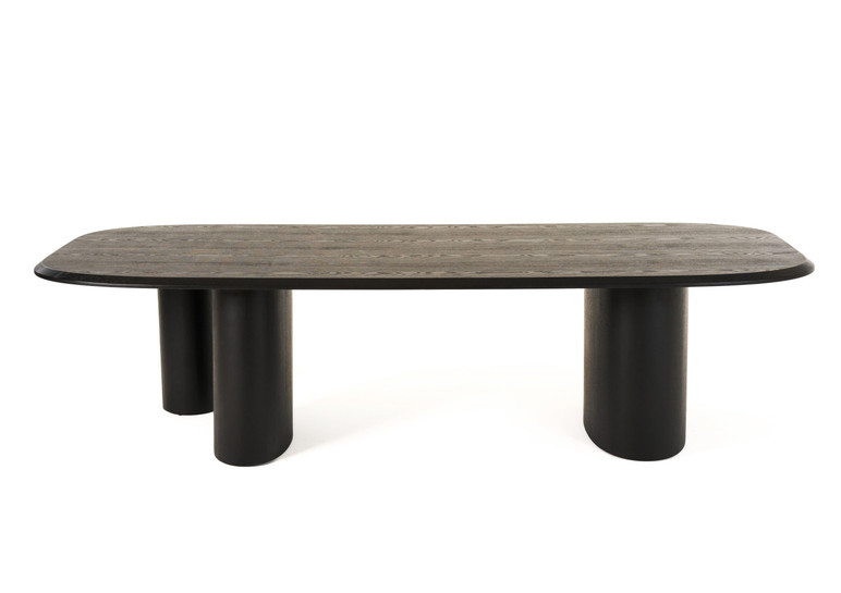 Salvo Modern 118" Black Ash Dining Table