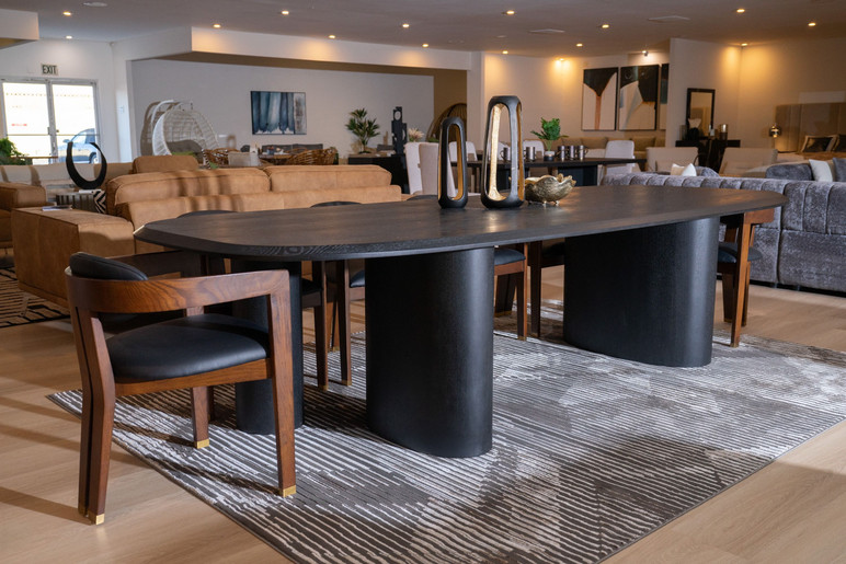 Salvo Modern 118" Black Ash Dining Table