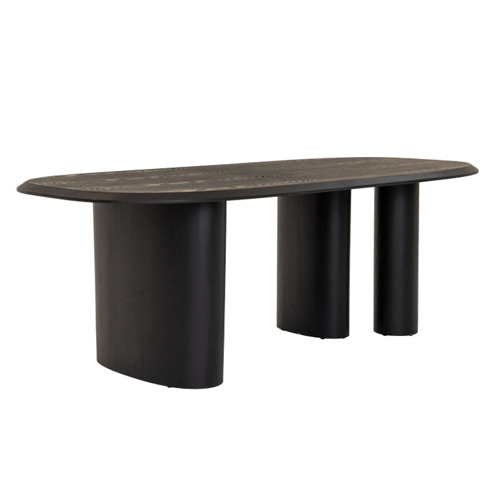 Salvo Modern 87" Black Ash Dining Table
