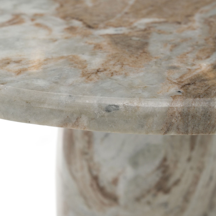 Isla Modern Natural Marble Round End Table