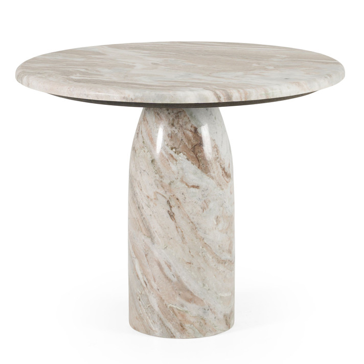 Isla Modern Natural Marble Round End Table