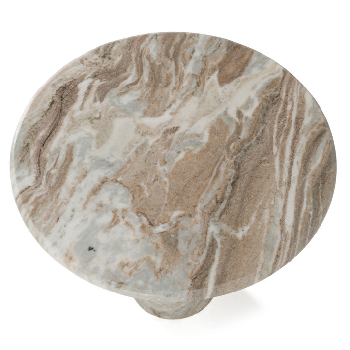 Isla Modern Natural Marble Round End Table