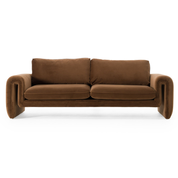 Luxor Brown Velvet Sofa