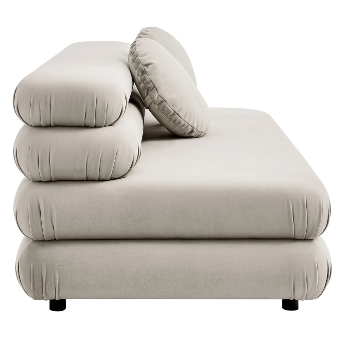 Josslyn Modular Performance Velvet Armless 2-Seater Sofa
