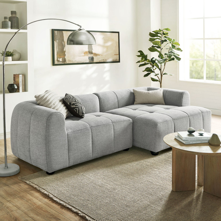 Ariana Right-Facing Upholstered Fabric Modular Sofa with Chaise