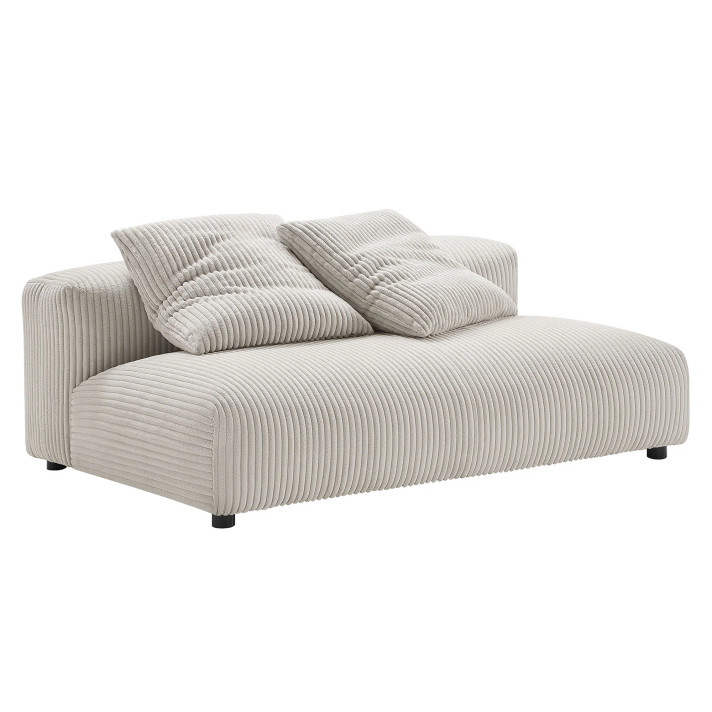 Serene 4-Piece Modular Upholstered Corduroy Sectional Sofa With Ottoman