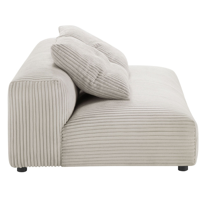 Serene 4-Piece Modular Upholstered Corduroy Sectional Sofa With Ottoman