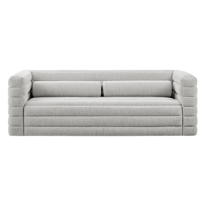 Lorelle Channel Tufted Boucle Upholstered Sofa