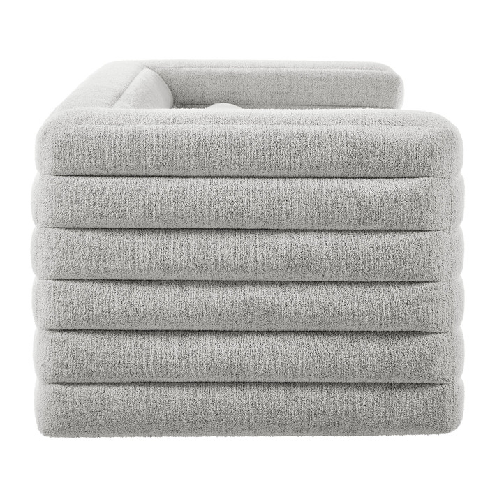 Lorelle Channel Tufted Boucle Upholstered Sofa