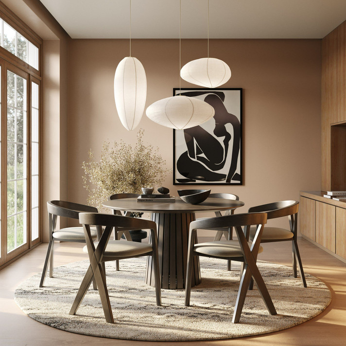 Weston Mid-Century Modern Round Dining Table