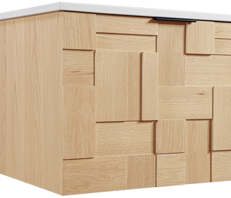 Loraine 48" White Engineered Stone And Solid Wood Wall Mounted Bathroom Vanity
