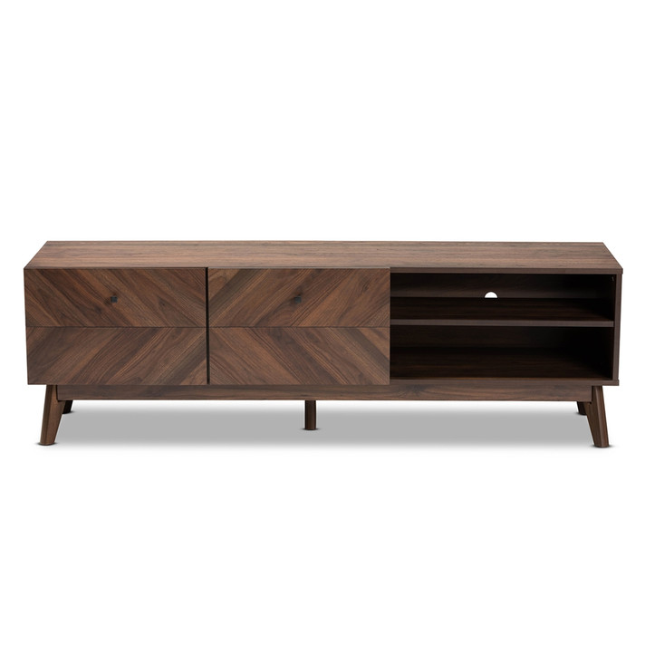 Bianca Mid Century Modern Walnut Brown TV Stand Bianca Mid Century Modern Walnut Brown TV Stand