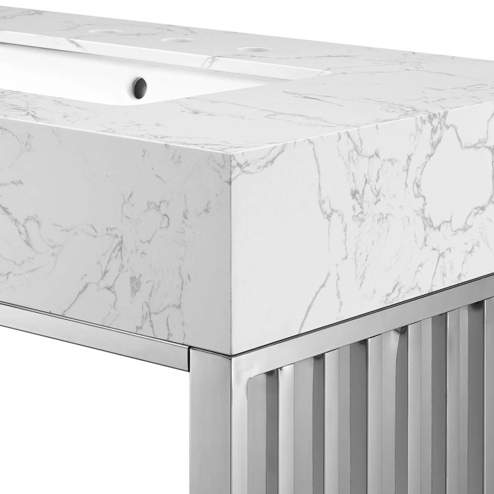 Gridiron 36" Bathroom Vanity, Silver