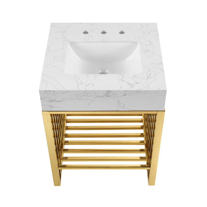 Gridiron 24" Bathroom Vanity, Gold