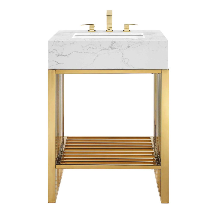 Gridiron 24" Bathroom Vanity, Gold