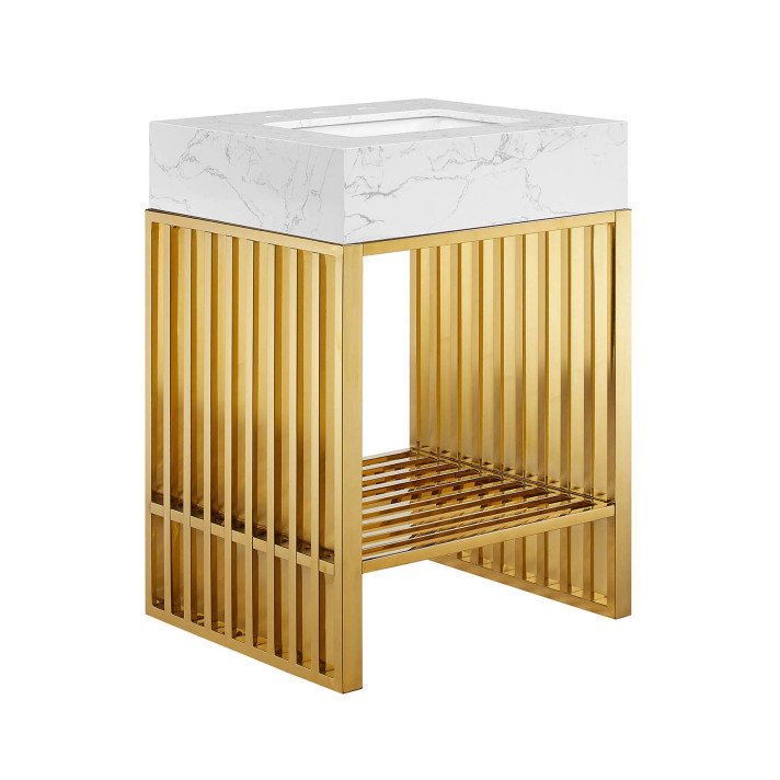 Gridiron 24" Bathroom Vanity, Gold