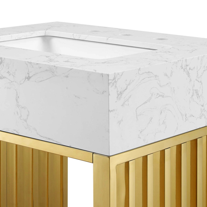 Gridiron 24" Bathroom Vanity, Gold