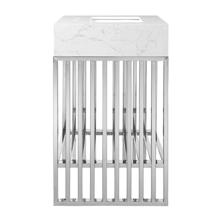 Gridiron 24" Bathroom Vanity, Silver