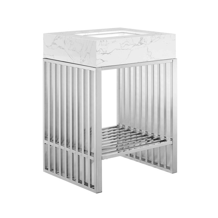 Gridiron 30" Bathroom Vanity, Silver