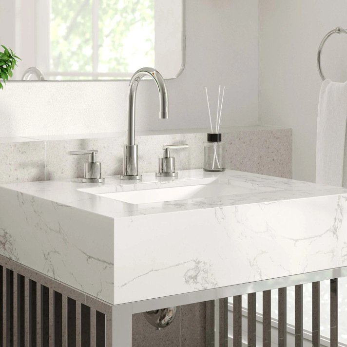 Gridiron 30" Bathroom Vanity, Silver