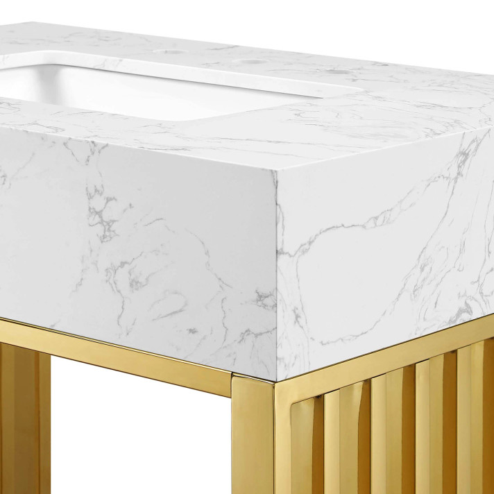 Gridiron 30" Bathroom Vanity, Gold