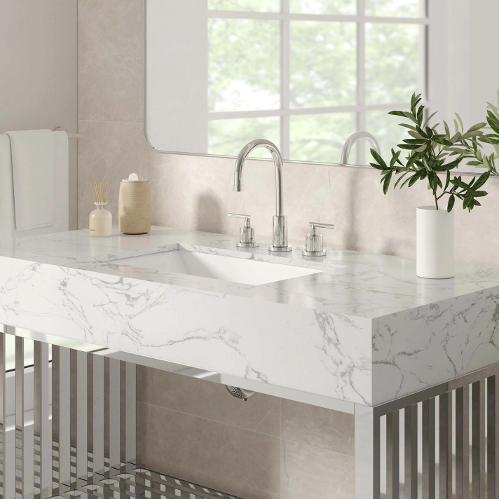 Gridiron 48" Bathroom Vanity, Silver