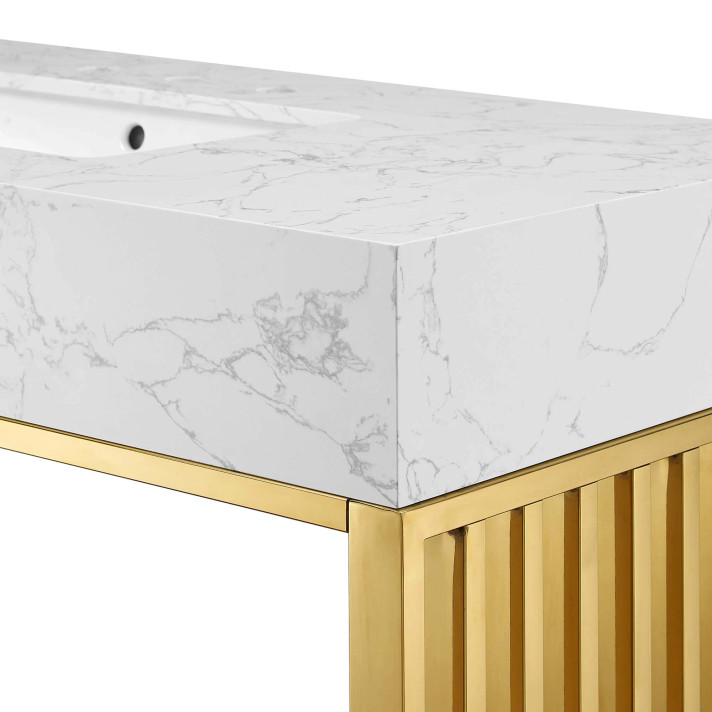 Gridiron 48" Bathroom Vanity, Gold