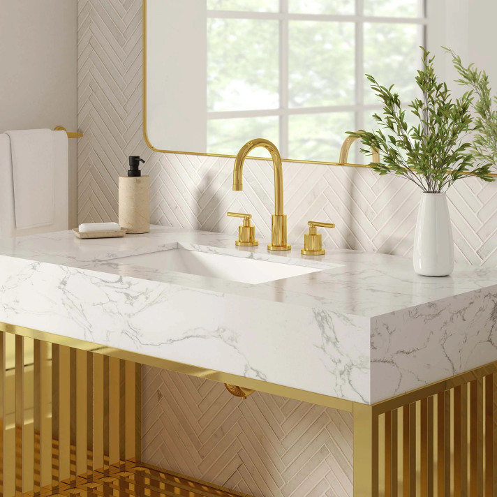 Gridiron 48" Bathroom Vanity, Gold
