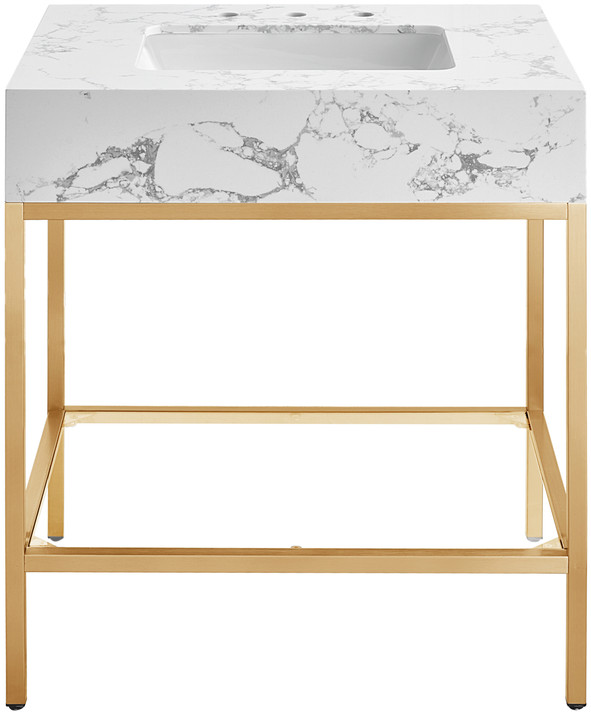 Marlo 30" Engineered Stone Top Vanity, Gold