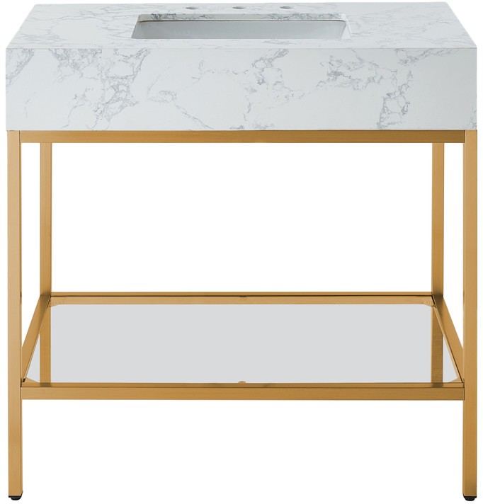 Marlo 36" Engineered Stone Top Vanity, Gold