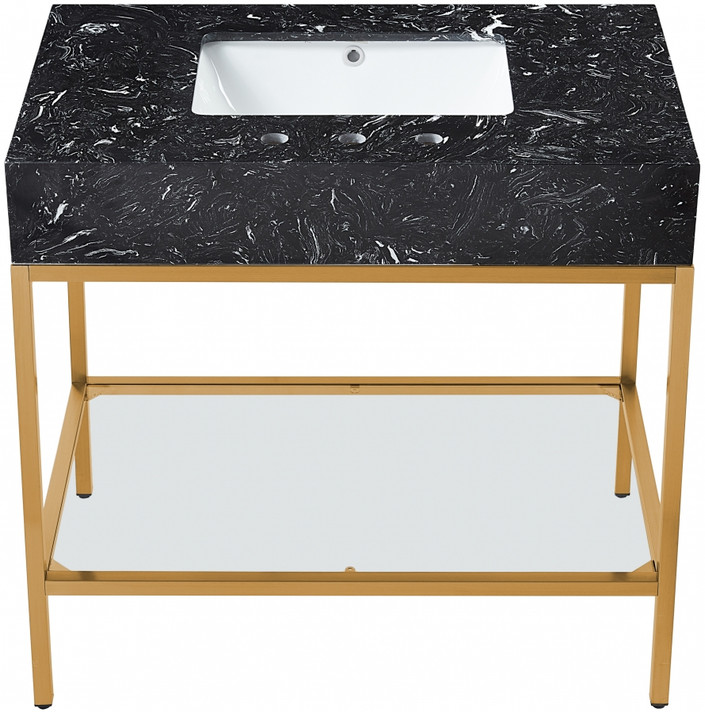 Marlo 36" Engineered Stone Top Vanity, Gold