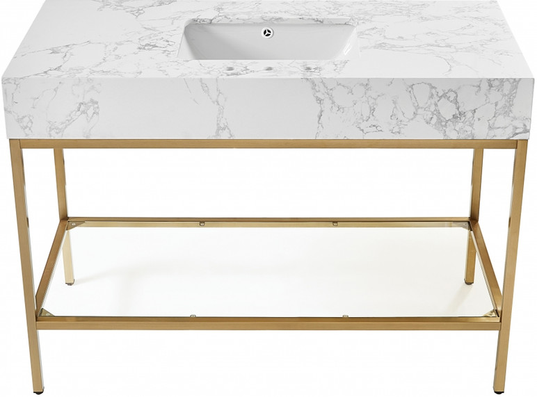 Marlo 48" Engineered Stone Top Vanity, Gold