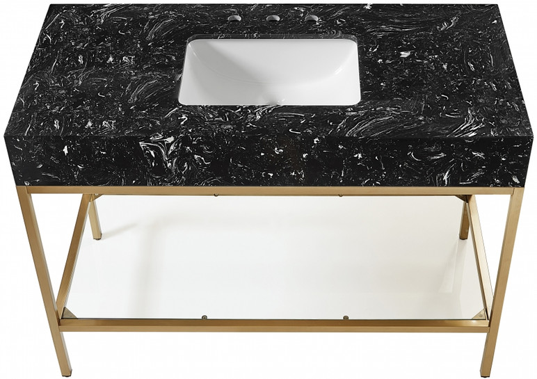 Marlo 48" Engineered Stone Top Vanity, Gold