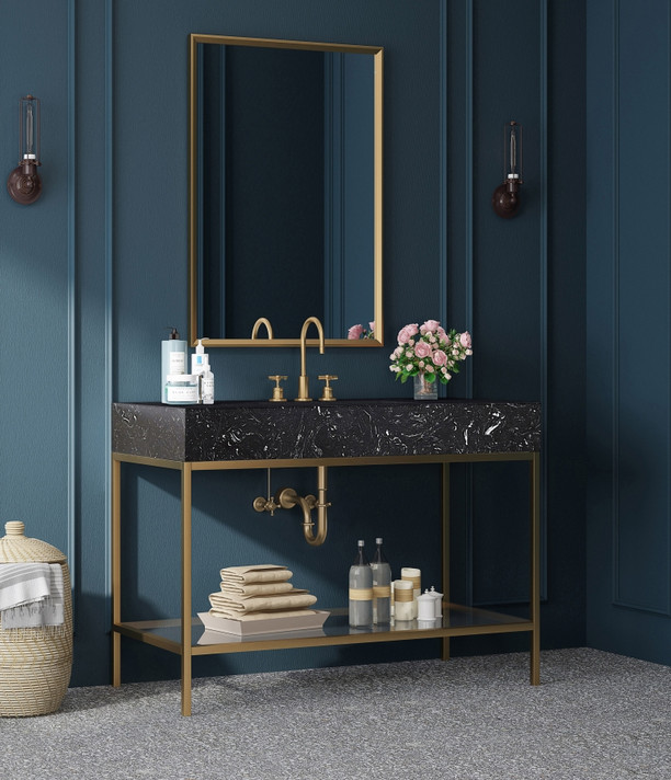 Marlo 48" Engineered Stone Top Vanity, Gold