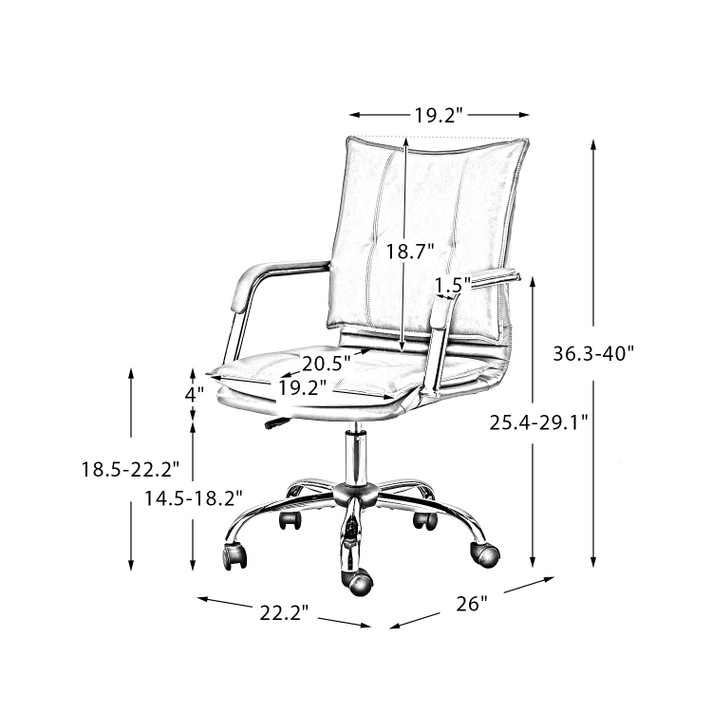 Mason Office Chair, Gold Frame