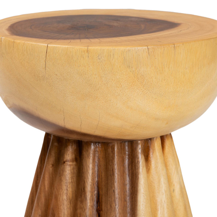 Alana Hand -carved Pedestal Accent Table Alana Hand -carved Pedestal Accent Table