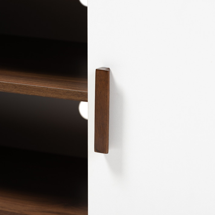 Quinton Mid-Century Modern 2-Door Wood TV Stand