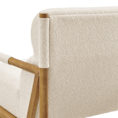 Newstead Vegan Leather Accent Armchair, Boucle Fabric