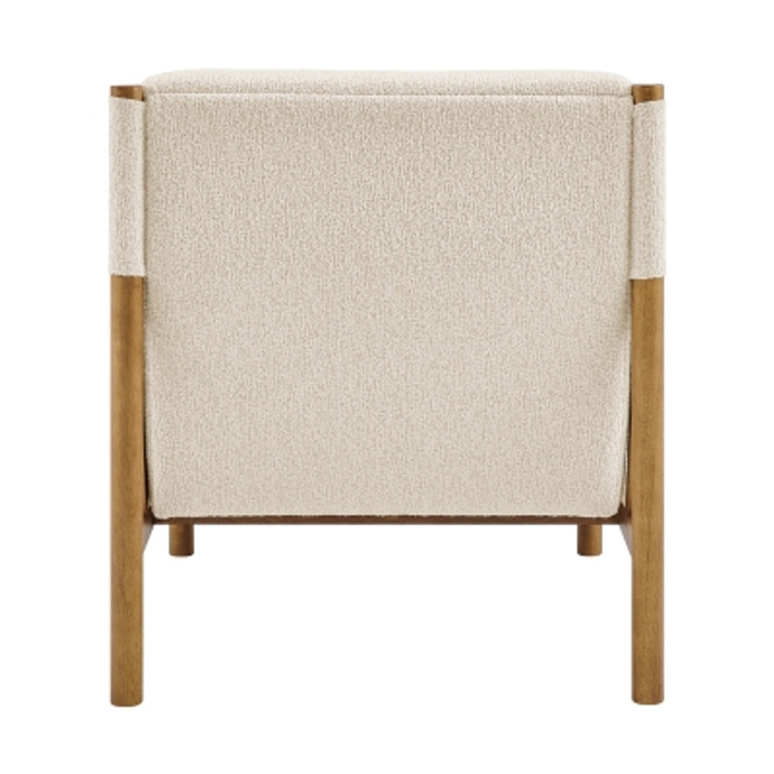 Newstead Vegan Leather Accent Armchair, Boucle Fabric