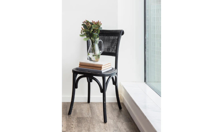 Crestwood Dining Chair in Natural Wood & Rattan - Set of 2