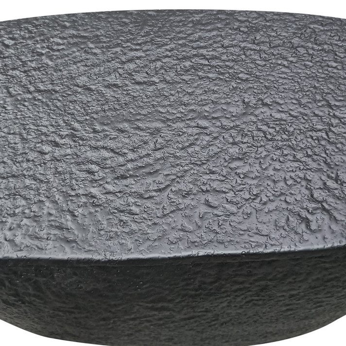 Jury 36 Inch Matte Black Hammered Aluminum Coffee Table