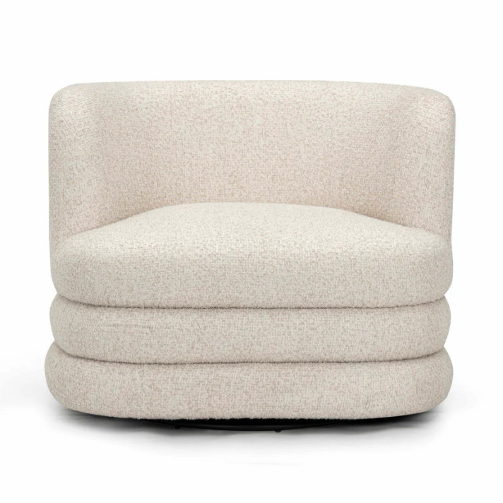 Valincia Heavy Boucle Swivel Accent Char, Cream Boucle
