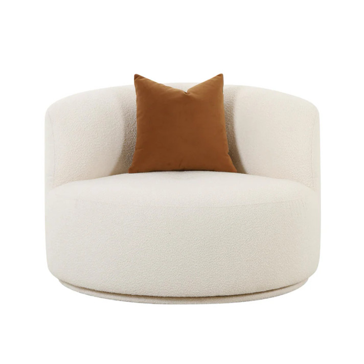 Mackie Cream Boucle Swivel Chair