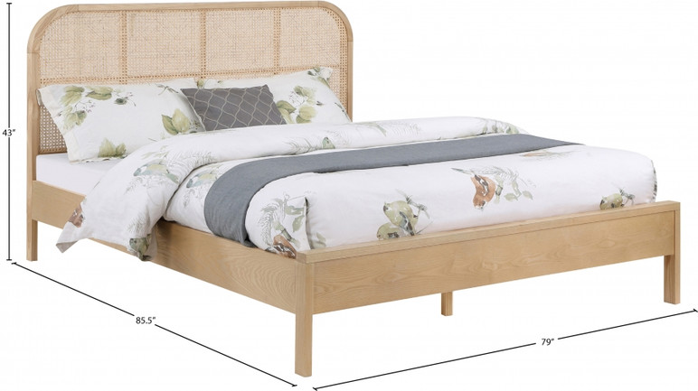 Sorrell Ash Wood And Natural Cane Queen Bed