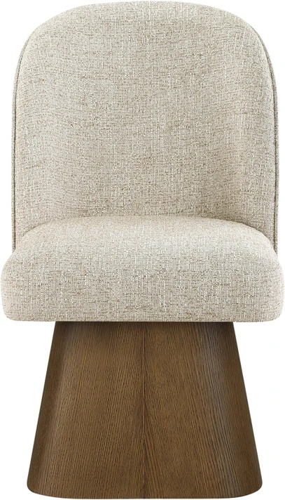 Claymore Linen Textured Fabric Upholstered Dining Side Chair, Brown Walnut