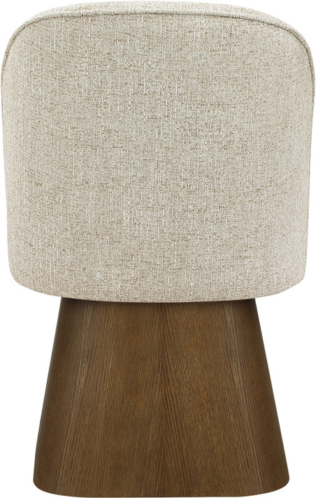 Claymore Linen Textured Fabric Upholstered Dining Side Chair, Brown Walnut