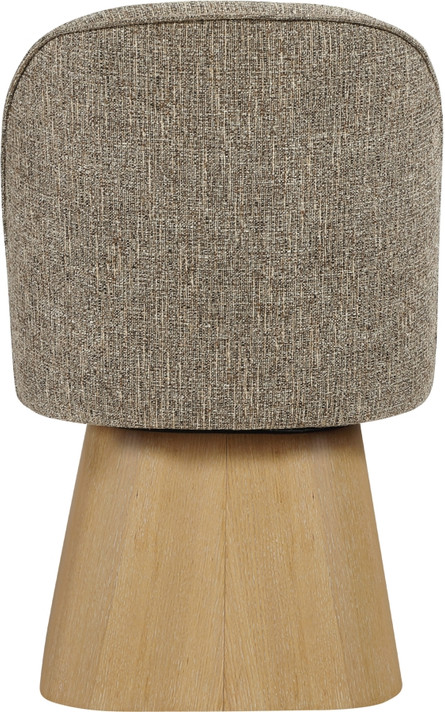 Claymore Linen Textured Fabric Upholstered Dining Side Chair, Natural Wood