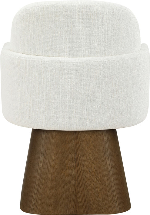 Claymore Linen Textured Fabric Upholstered Dining Armchair, Brown Walnut