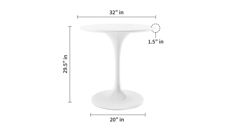 Pedestal Design 32" Round Fiberglass Dining Table